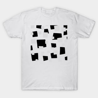 Geometric pattern black light grey and white T-Shirt